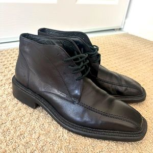 GEOX Men's Black Ankle Leather Shoes Size 9